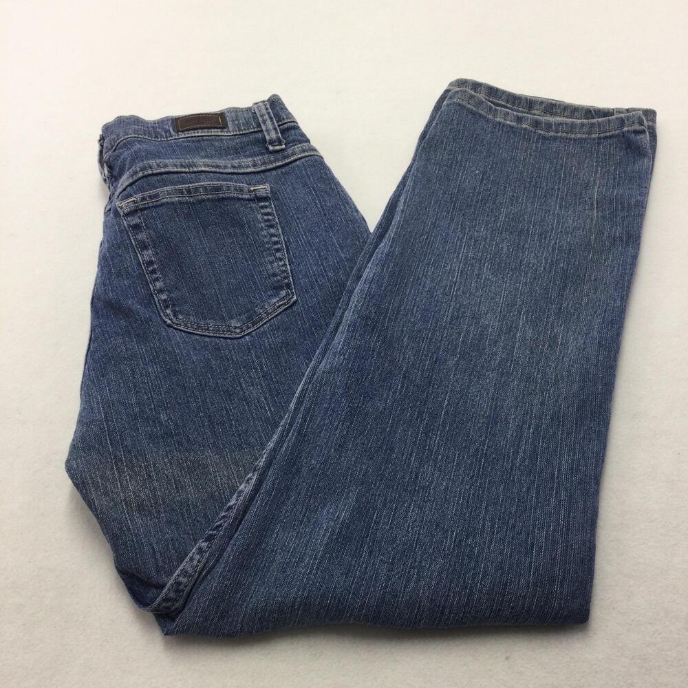 Riders By Lee Mid Rise Relaxed Straight Jeans Womens 6P Blue Medium Wash Stretch